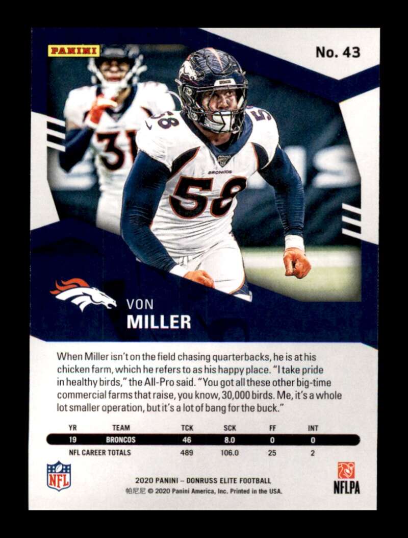 Load image into Gallery viewer, 2020 Donruss Elite Green Von Miller #43 Image 2
