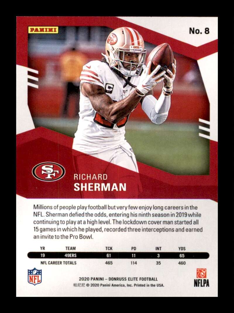 Load image into Gallery viewer, 2020 Donruss Elite Green Richard Sherman #8 Image 2
