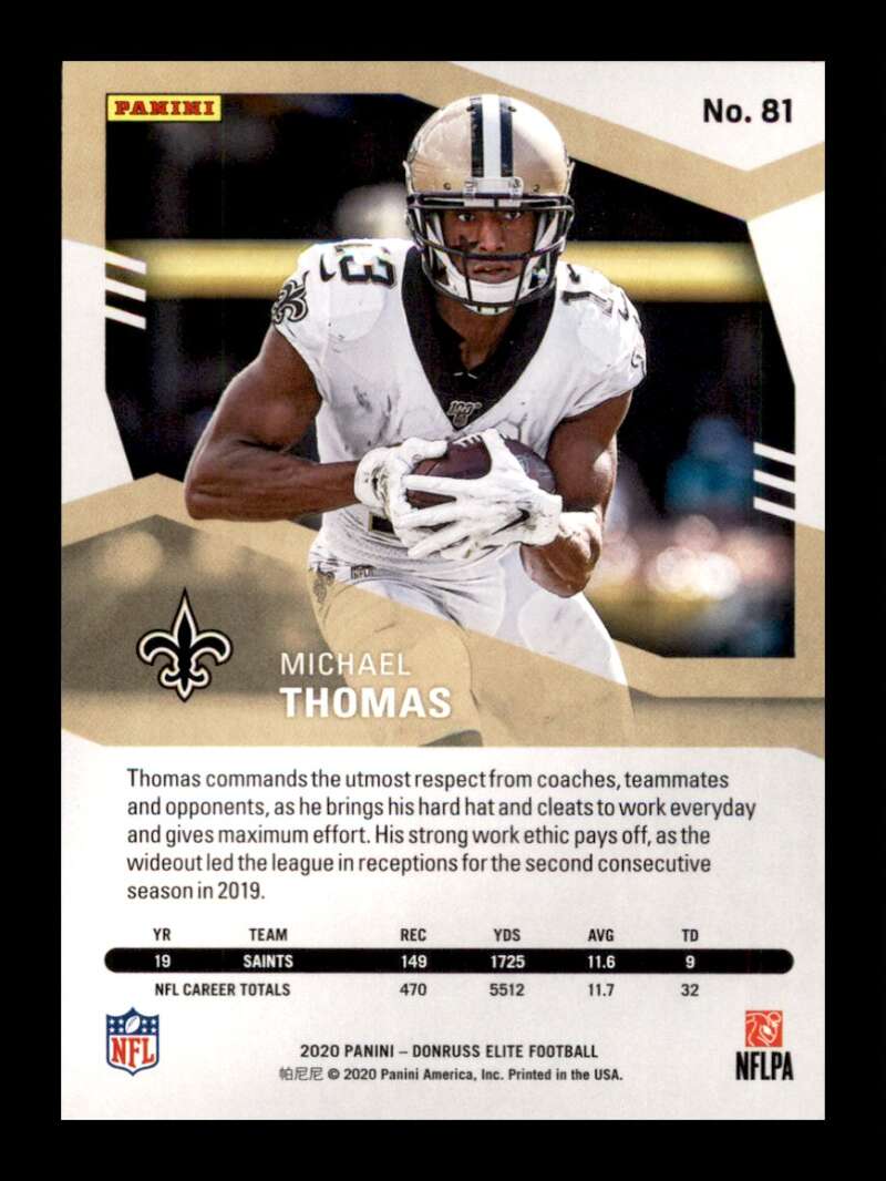 Load image into Gallery viewer, 2020 Donruss Elite Green Michael Thomas #81 Image 2
