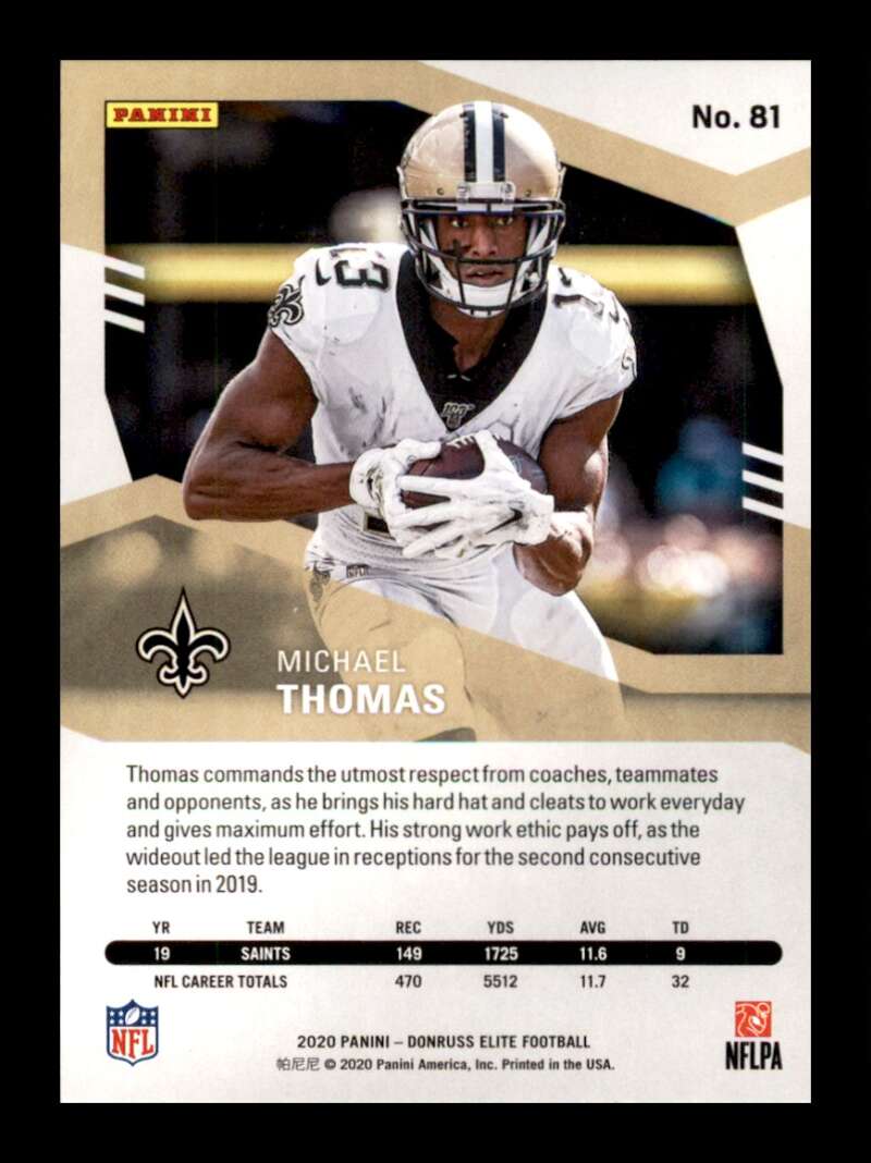 Load image into Gallery viewer, 2020 Donruss Elite Green Michael Thomas #81 Image 2
