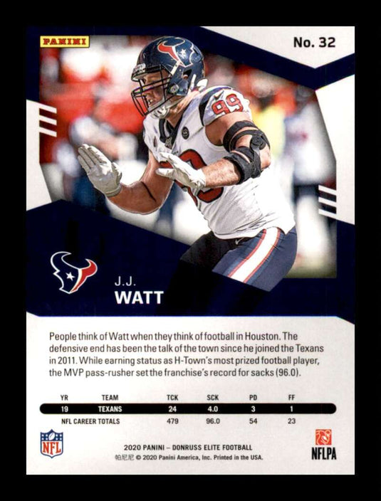 2020 Donruss Elite Green J.J. Watt 