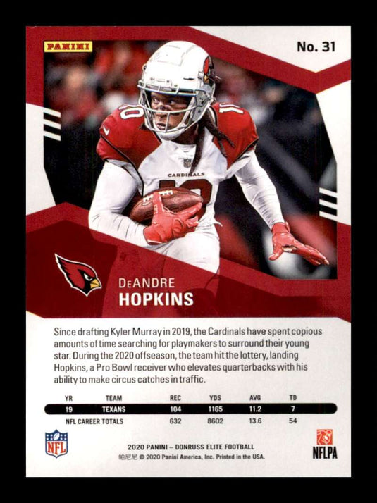 2020 Donruss Elite Green DeAndre Hopkins