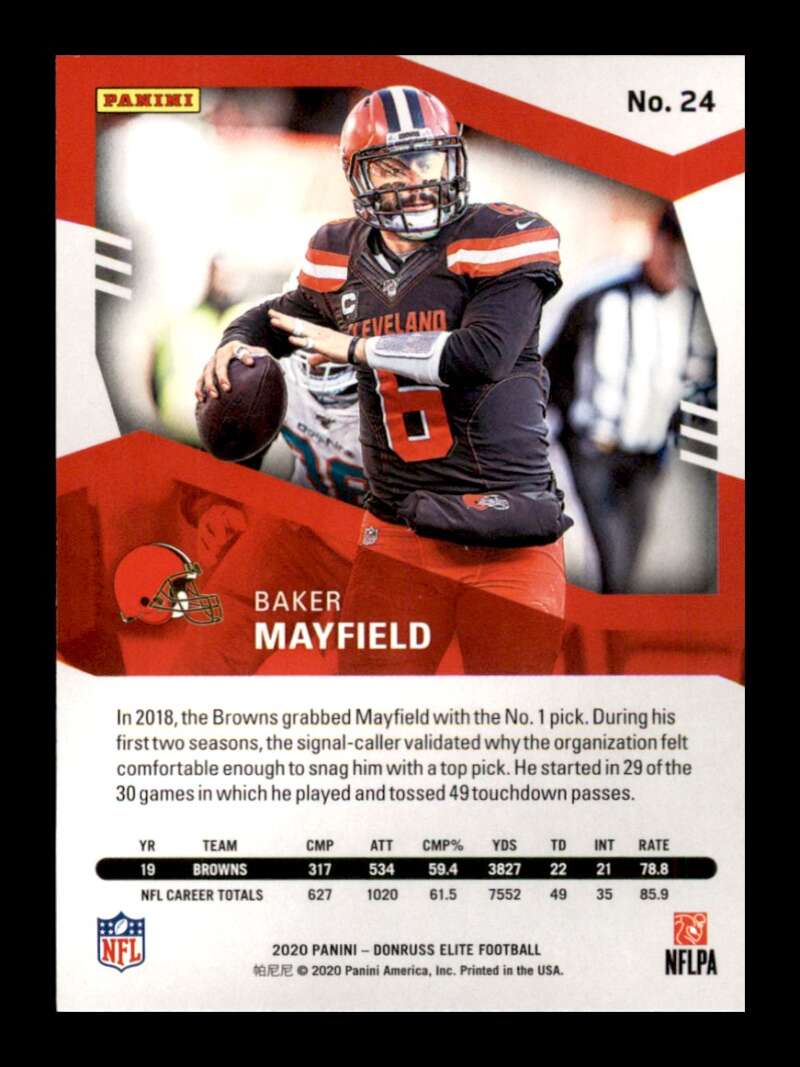 Load image into Gallery viewer, 2020 Donruss Elite Green Baker Mayfield #24 Image 2
