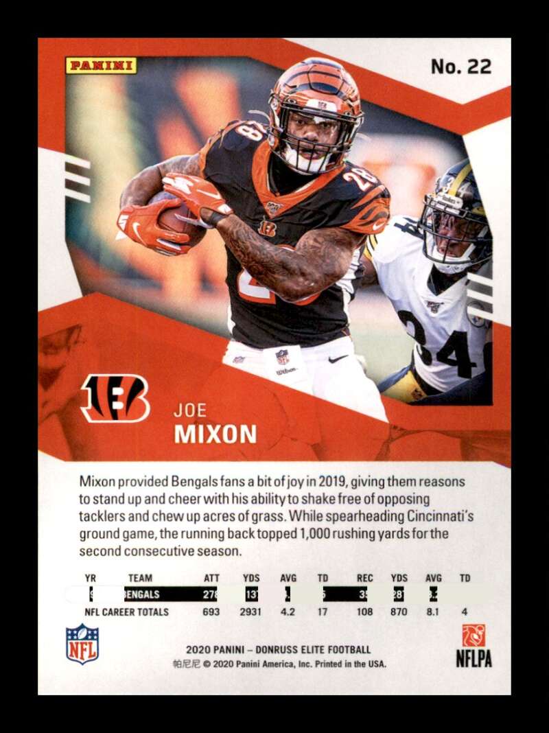 Load image into Gallery viewer, 2020 Donruss Elite Green Joe Mixon #22 Image 2
