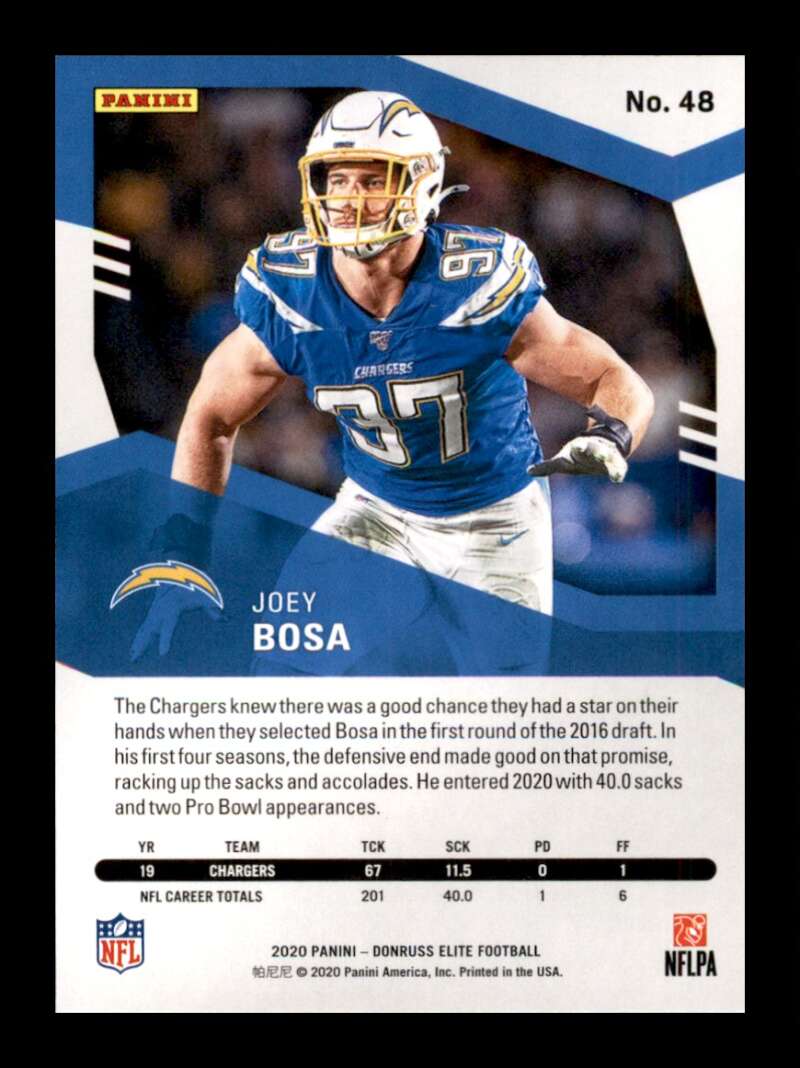 Load image into Gallery viewer, 2020 Donruss Elite Green Joey Bosa #48 Image 2
