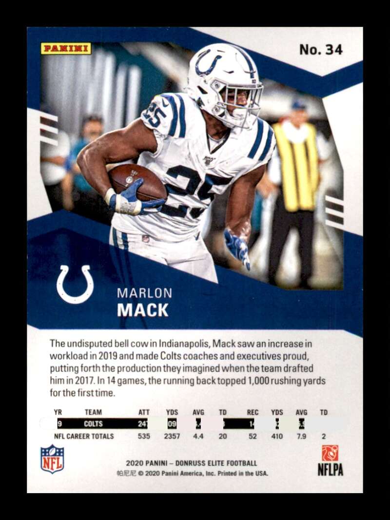 Load image into Gallery viewer, 2020 Donruss Elite Green Marlon Mack #34 Image 2
