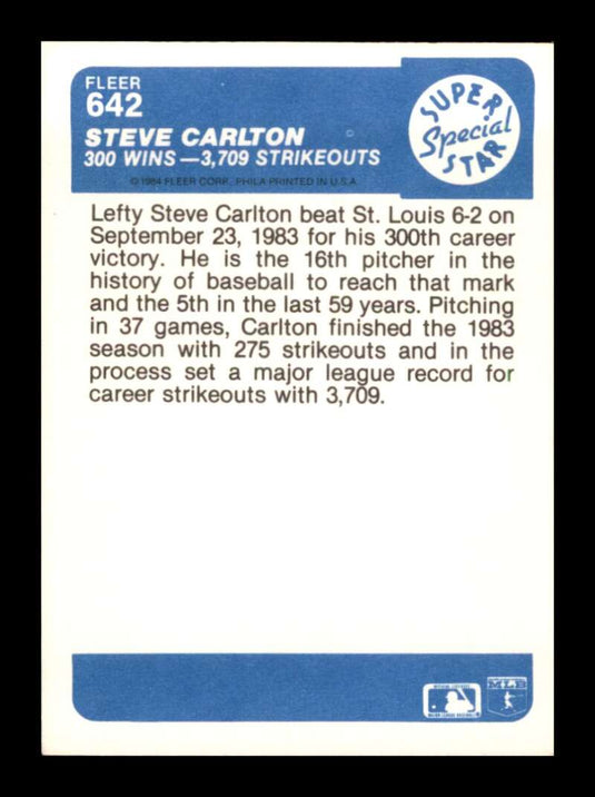 1984 Fleer Steve Carlton