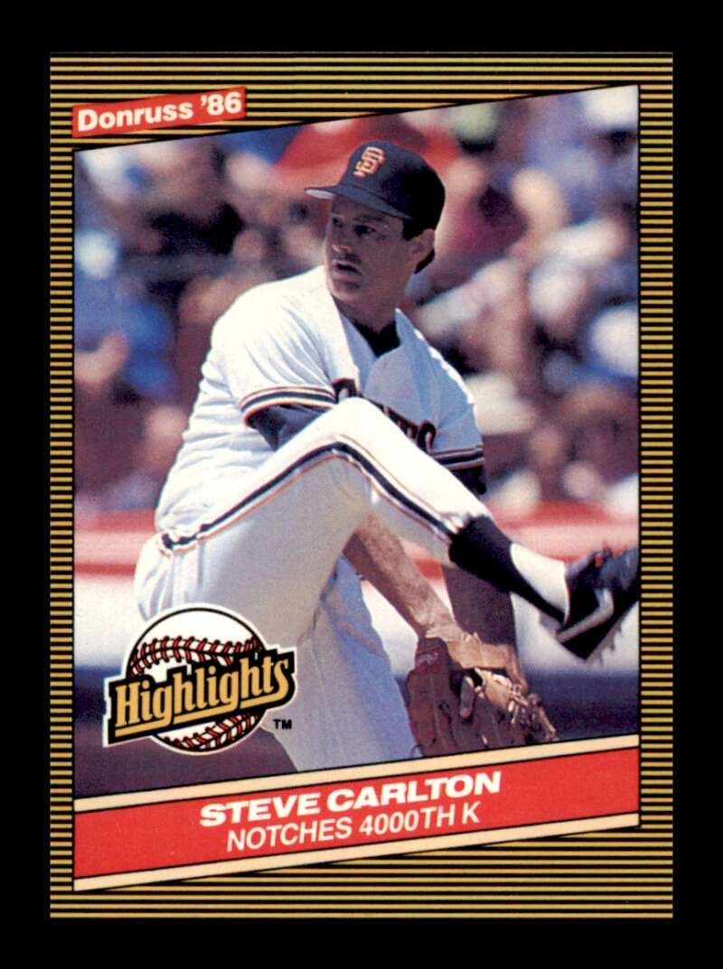 Load image into Gallery viewer, 1986 Donruss Highlights Steve Carlton #35 San Francisco Giants Image 1
