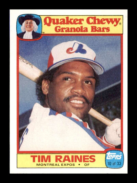 1986 Topps Quaker Granola Tim Raines 