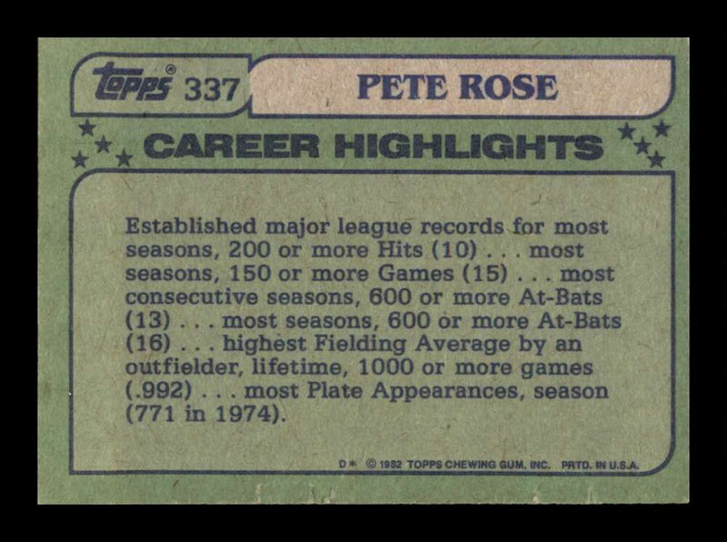 Load image into Gallery viewer, 1982 Topps Pete Rose #337 Philadelphia Phillies Image 2
