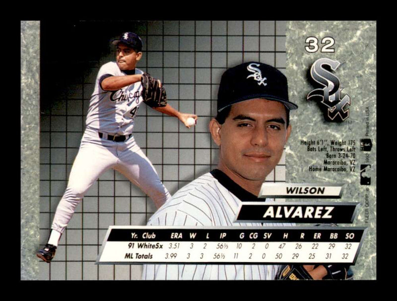 Load image into Gallery viewer, 1992 Fleer Ultra Wilson Alvarez #32 Rookie RC Chicago White Sox Image 2
