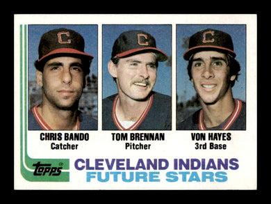 1982 Topps Chris Bando Tom Brennan Von Hayes 