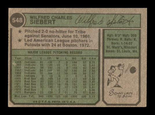 1974 Topps Sonny Siebert