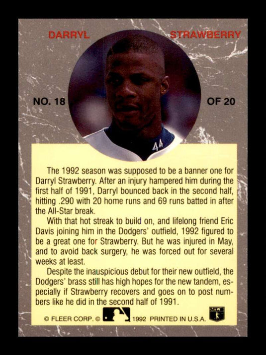 1992 Fleer Ultra All-Star Darryl Strawberry