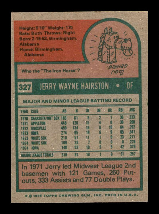 1975 Topps Jerry Hairston 