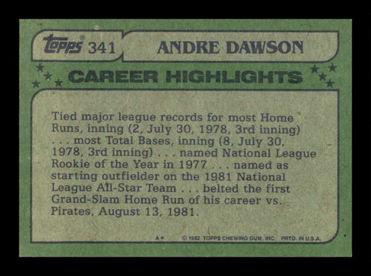 1982 Topps Andre Dawson