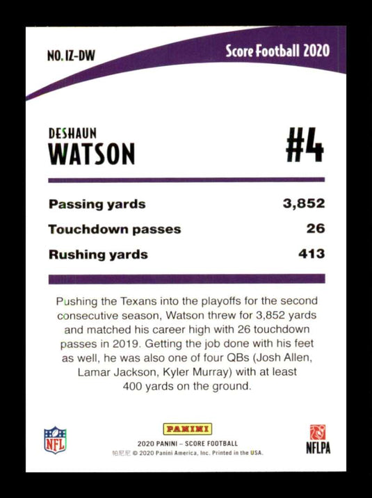 2020 Score In the Zone Deshaun Watson