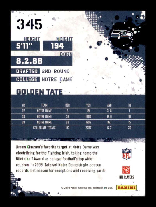 2010 Score Golden Tate 