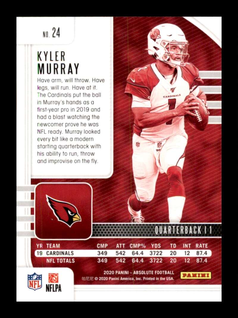 Load image into Gallery viewer, 2020 Panini Absolute Green Kyler Murray #24 SP Arizona Cardinals Image 2
