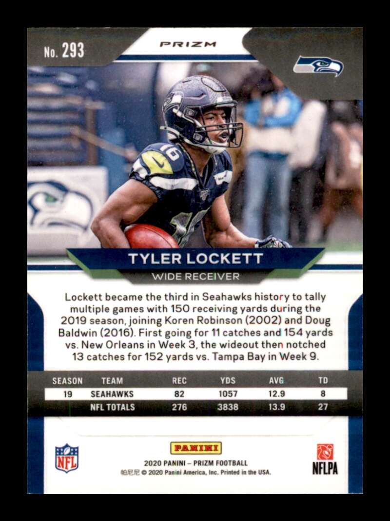 Load image into Gallery viewer, 2020 Panini Prizm Red White Blue Prizm Tyler Lockett #293 Seattle Seahawks Image 2
