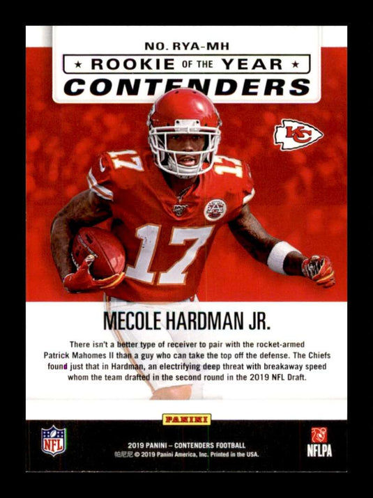 2019 Panini Contenders Mecole Hardman Jr. 