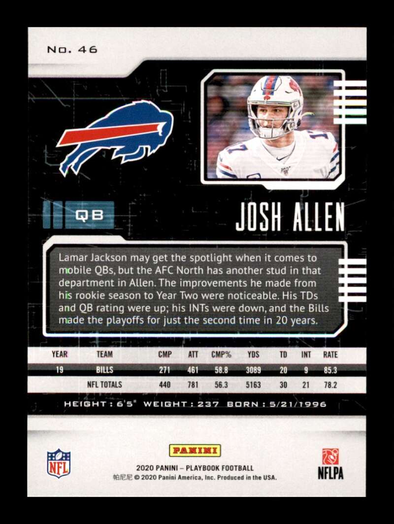 Load image into Gallery viewer, 2020 Panini Playbook Josh Allen #46 Buffalo Bills Image 2
