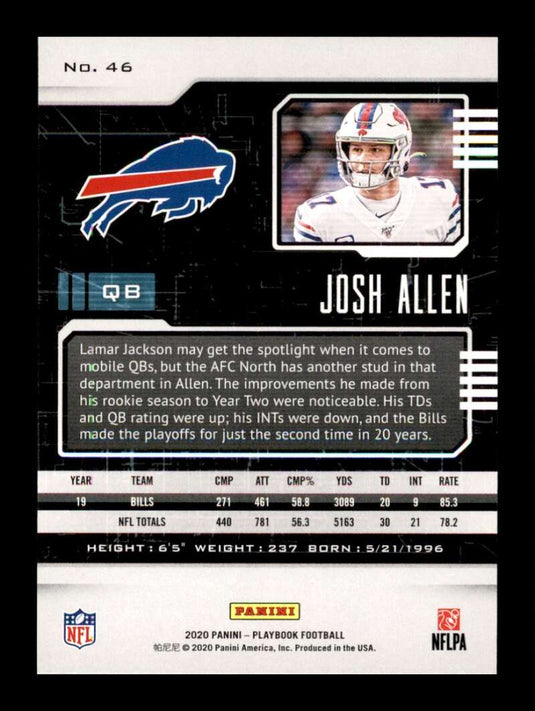 2020 Panini Playbook Josh Allen