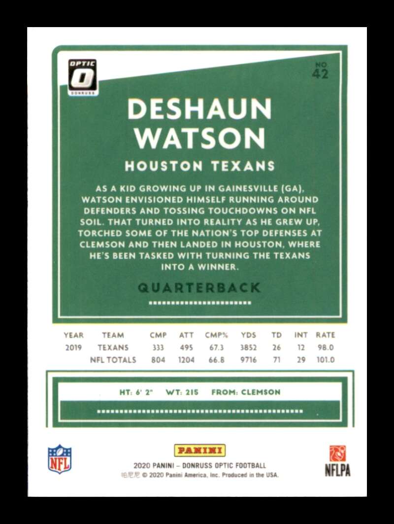 Load image into Gallery viewer, 2020 Donruss Optic Deshaun Watson #42 Houston Texans Image 2
