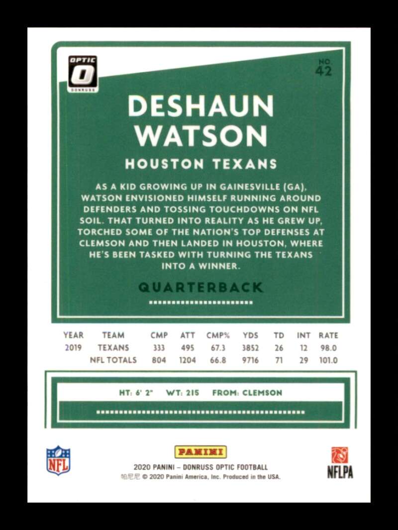 Load image into Gallery viewer, 2020 Donruss Optic Deshaun Watson #42 Houston Texans Image 2
