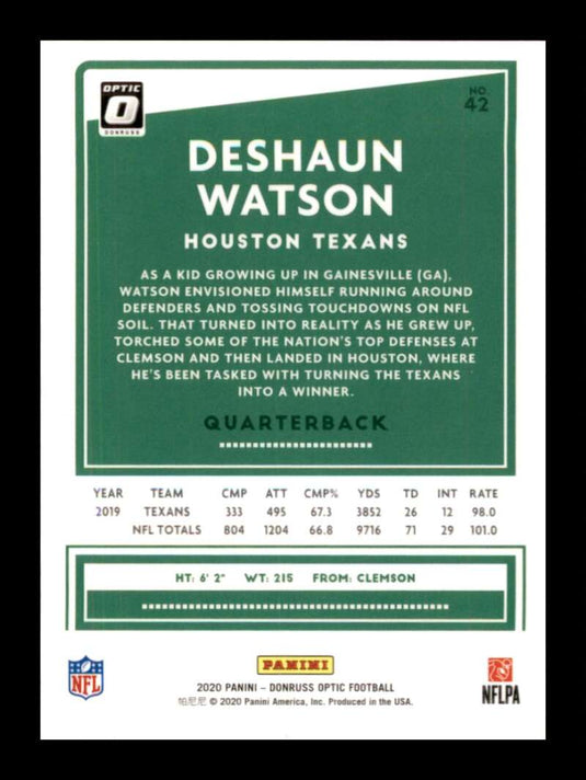 2020 Donruss Optic Deshaun Watson 