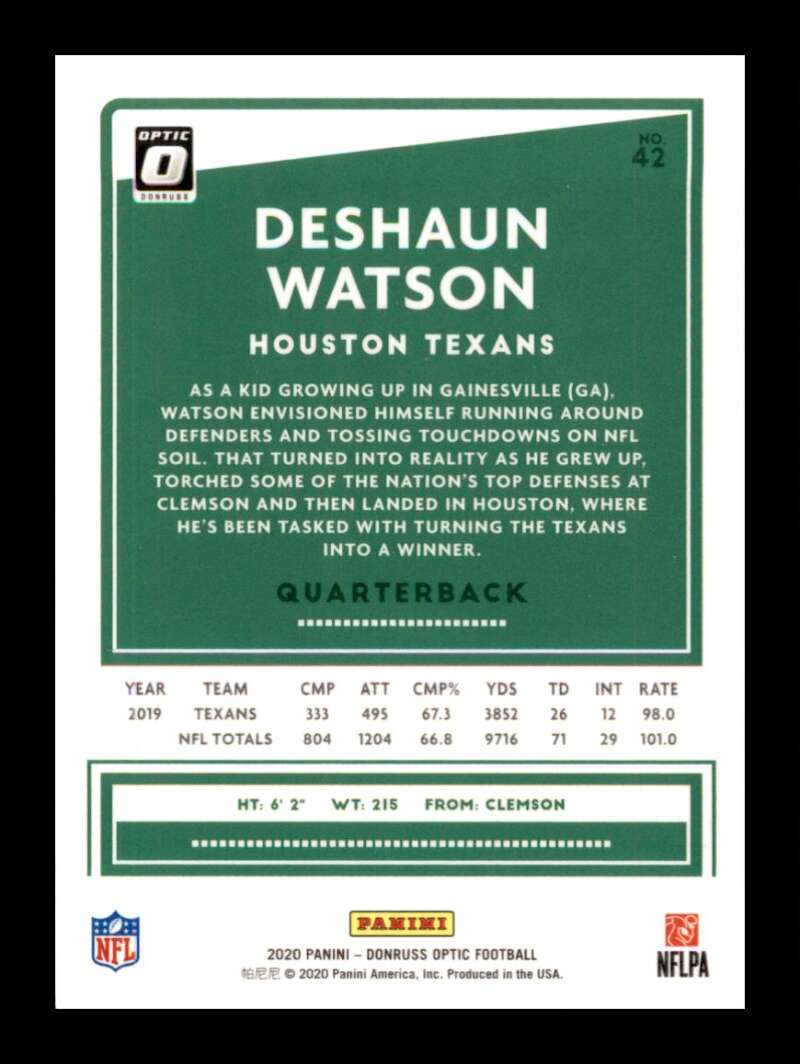 Load image into Gallery viewer, 2020 Donruss Optic Deshaun Watson #42 Houston Texans Image 2
