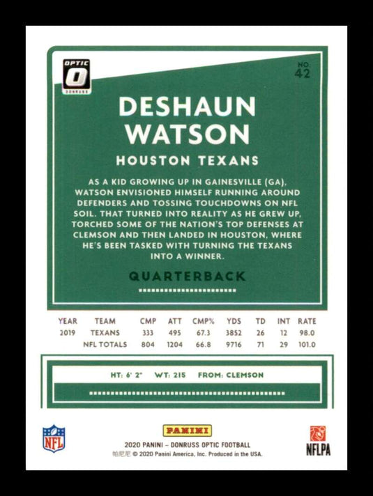 2020 Donruss Optic Deshaun Watson