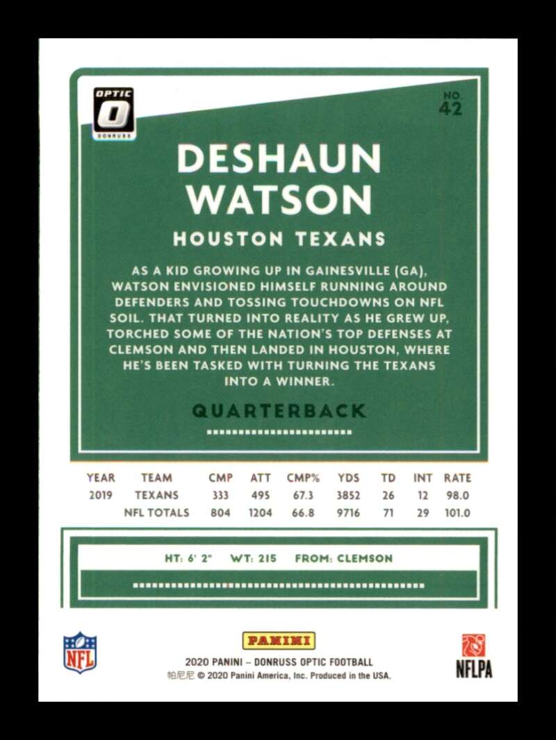 Load image into Gallery viewer, 2020 Donruss Optic Deshaun Watson #42 Houston Texans Image 2
