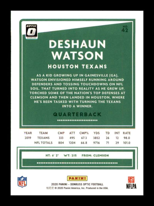 2020 Donruss Optic Deshaun Watson