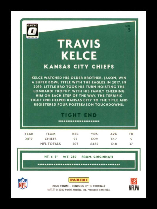 2020 Donruss Optic Travis Kelce 