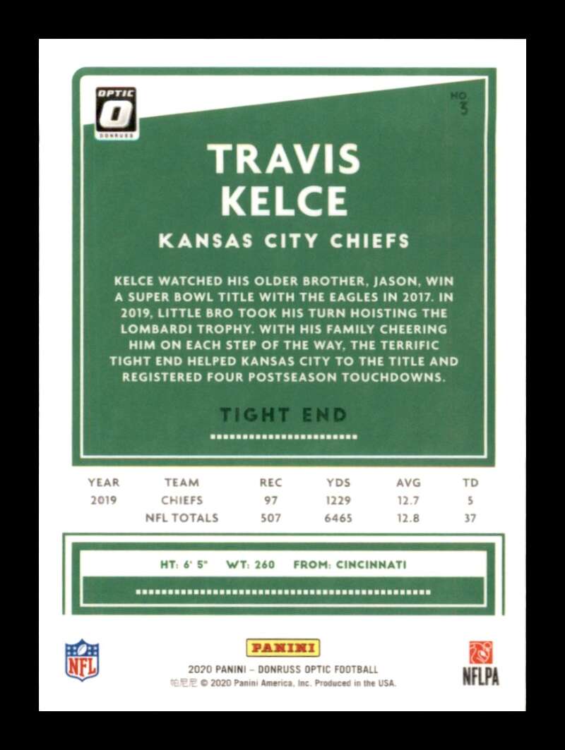 Load image into Gallery viewer, 2020 Donruss Optic Travis Kelce #3 Kansas City Chiefs Image 2
