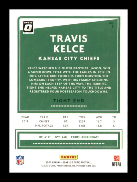 2020 Donruss Optic Travis Kelce