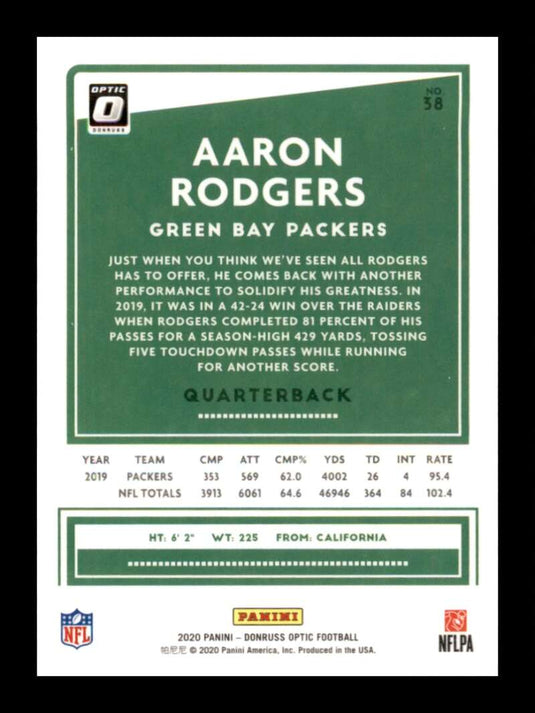 2020 Donruss Optic Aaron Rodgers