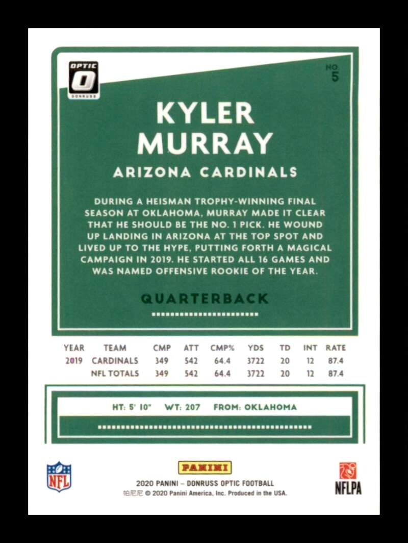 Load image into Gallery viewer, 2020 Donruss Optic Kyler Murray #5 Arizona Cardinals Image 2
