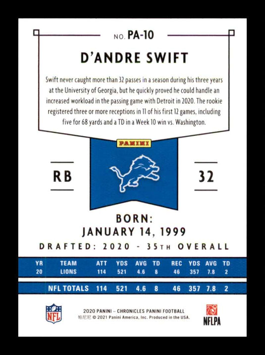 2021 Panini Chronicles D'Andre Swift 