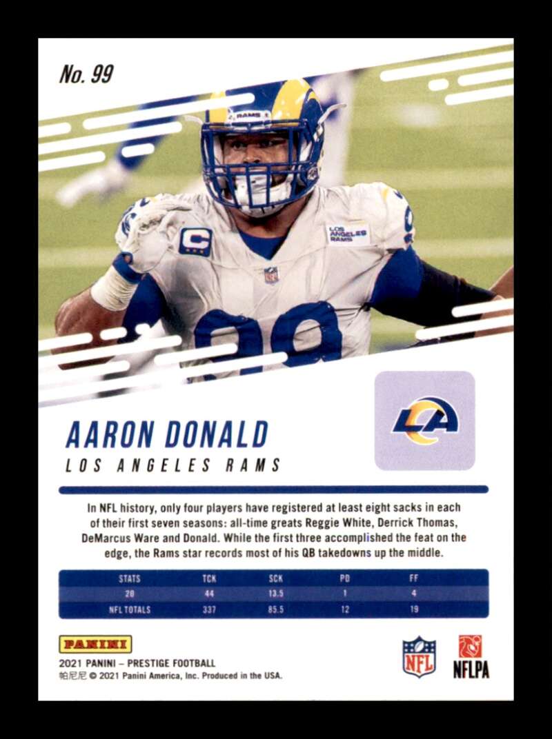 Load image into Gallery viewer, 2021 Panini Prestige Xtra Points Astral Aaron Donald #99 Los Angeles Rams Image 2
