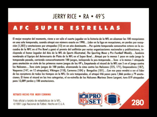 1991 Pro Set Spanish Jerry Rice