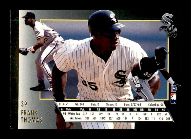 Load image into Gallery viewer, 1994 Fleer Frank Thomas #39 Chicago White Sox Image 2
