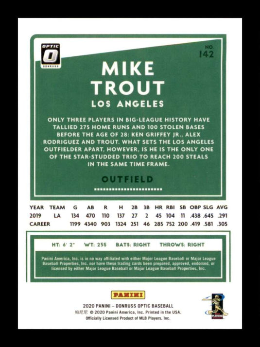 2020 Donruss Optic Mike Trout