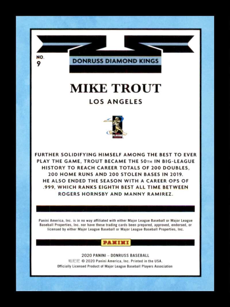 Load image into Gallery viewer, 2020 Donruss Diamond Kings Mike Trout #9 Los Angeles Angels Image 2
