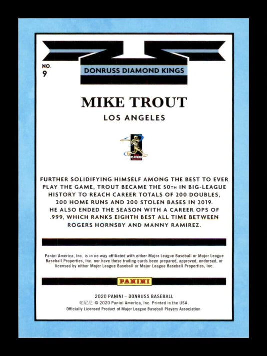 2020 Donruss Diamond Kings Mike Trout 