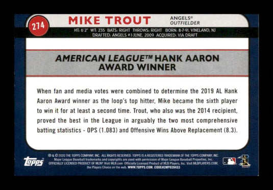 2020 Topps Big League Mike Trout 