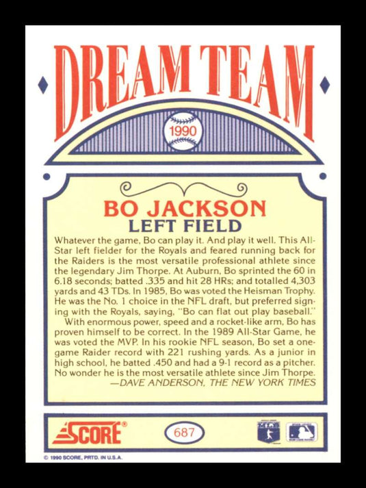 1990 Score Bo Jackson