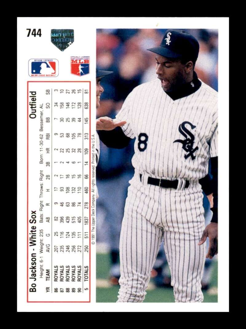 Load image into Gallery viewer, 1991 Upper Deck Bo Jackson #744 Chicago White Sox Image 2
