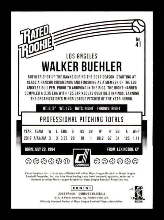 2018 Donruss Walker Buehler